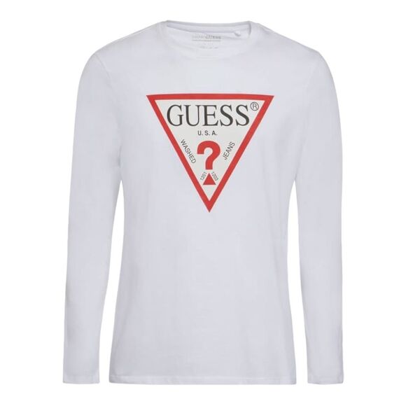 GUESS Triangle Logo Slim Fit Long Sleeve Shirt Men’s Medium - Picture 2 of 6